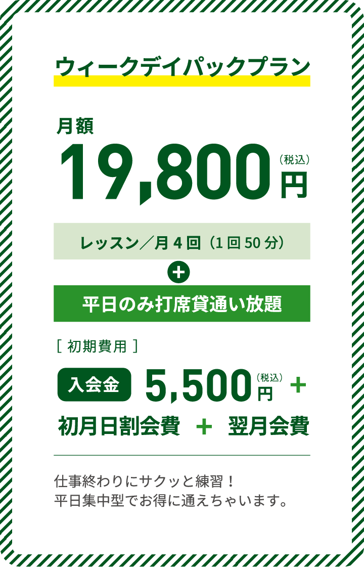 ウィークデイパックプラン